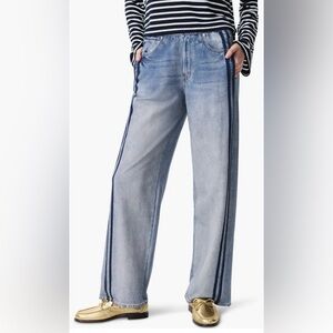 Rag & Bone Miramar Track Stripe Wide Leg Cotton Terry Sweatpant Jeans Small